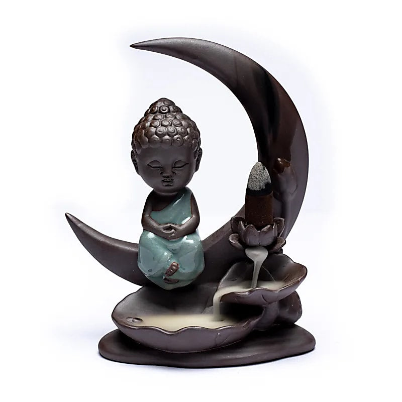 Backflow Waterfall Incense Burner – Buddha on Moon