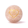Rose Quartz Orgonite Sphere with Heart